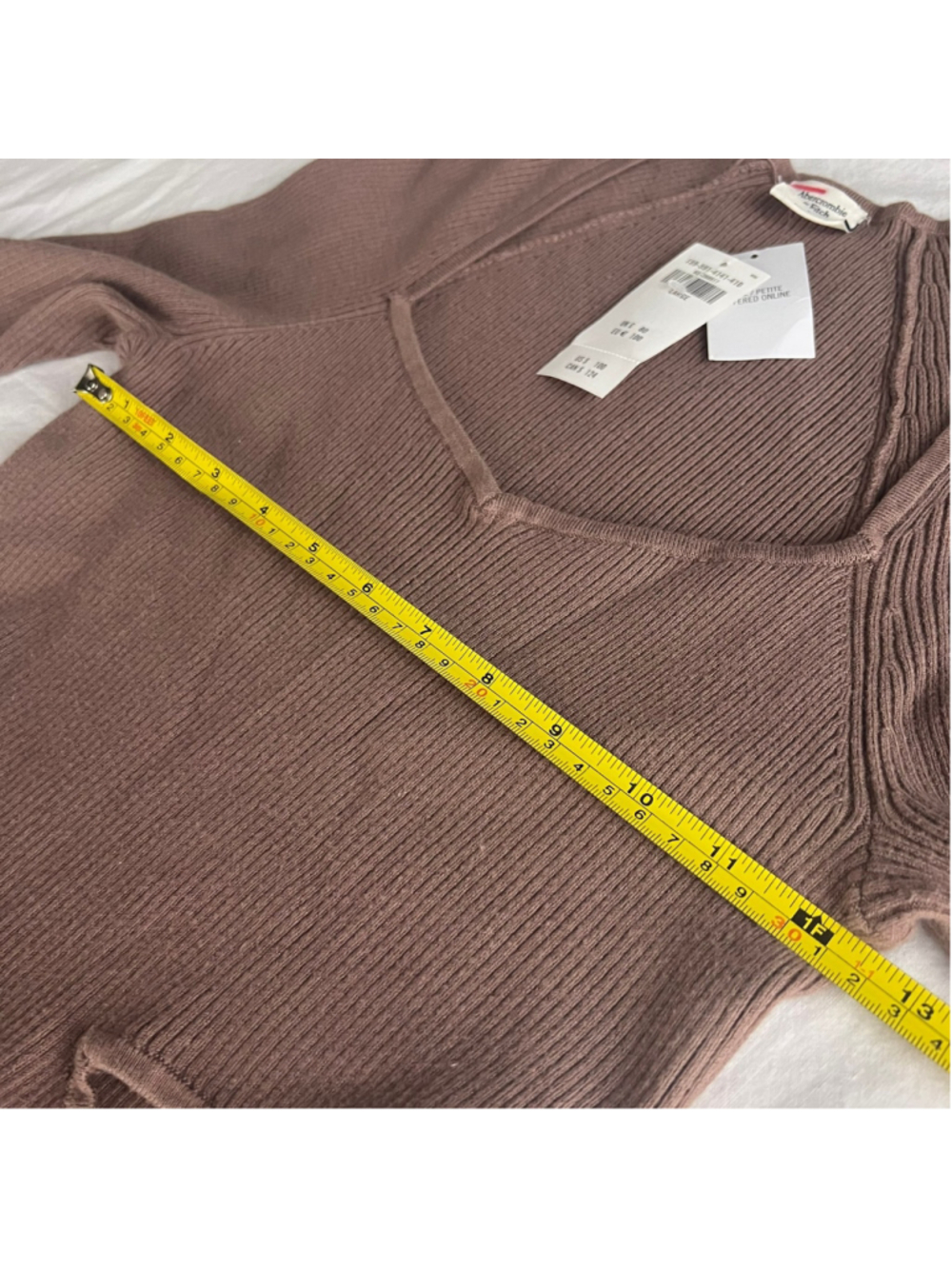 NWT Abercrombie & Fitch Ribbed Cutout Sweater Midi Dress Brown/Taupe L Bodycon - Picture 8 of 10